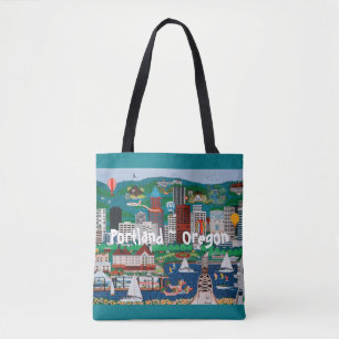 Portland Oregon Aqua Tote