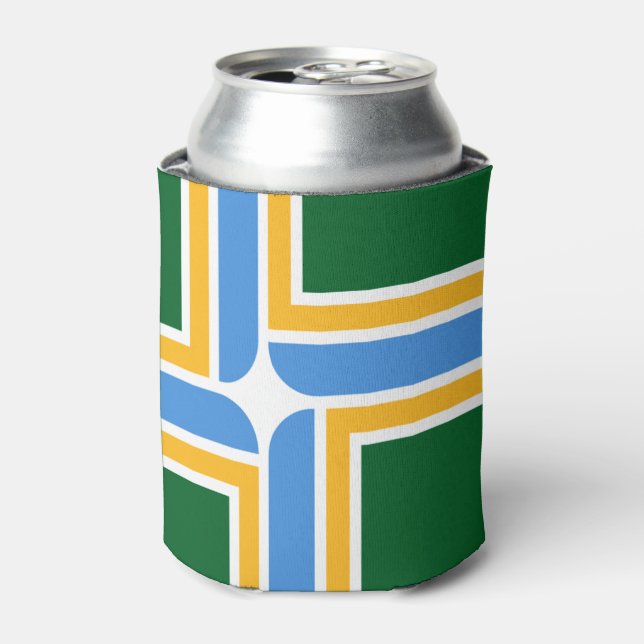 Portland (Oregon) city flag Can Cooler (Can Front)