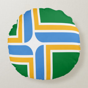 Portland (Oregon) City flag Round Cushion
