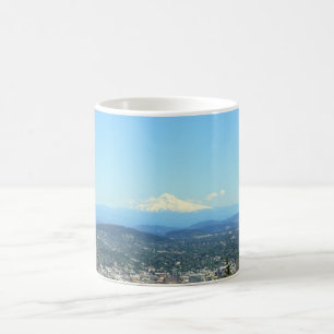 Portland, Oregon City View, Mount Hood background Coffee Mug