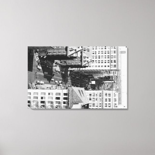 Portland, Oregon City View of 6th Avenue Canvas Print (Front)