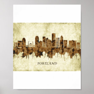 Portland Oregon Cityscape Poster