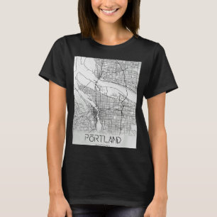 Portland Oregon Detailed City Road Map SC USA Vint T-Shirt