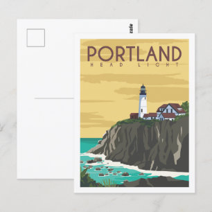 Portland Oregon Famous Travel Place Illustration Postcard