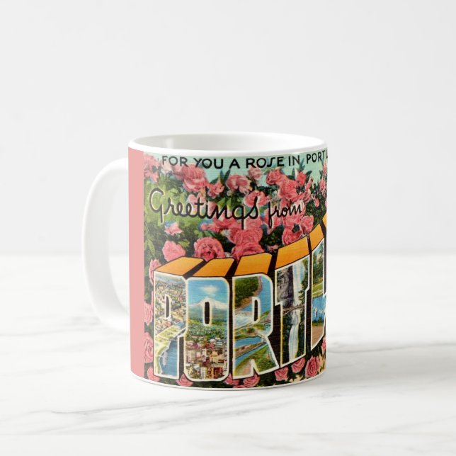 Portland Oregon Greetings Coffee Mug (Front Left)
