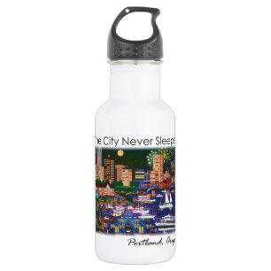 Portland Oregon @ Night 532 Ml Water Bottle