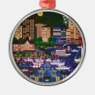 Portland Oregon @ Night Metal Tree Decoration