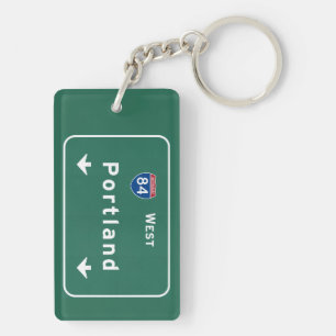 Portland Oregon or Interstate Highway Freeway : Key Ring