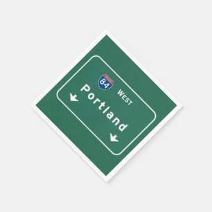 Portland Oregon or Interstate Highway Freeway : Napkin