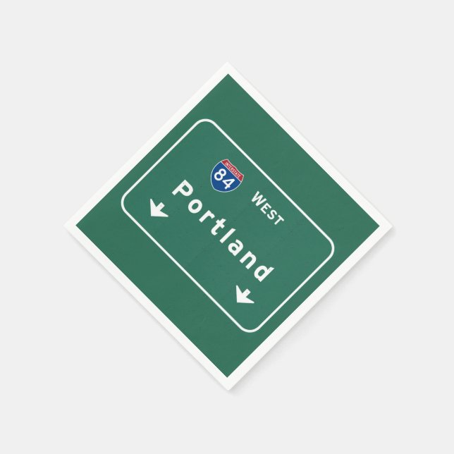 Portland Oregon or Interstate Highway Freeway : Napkin (Corner)