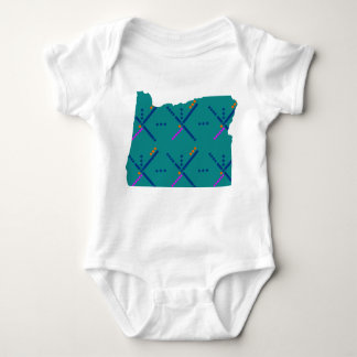 Portland Oregon PDX Airport Carpet Baby Bodysuit