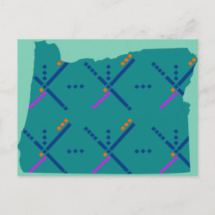 Portland Oregon PDX Airport Carpet Postcard