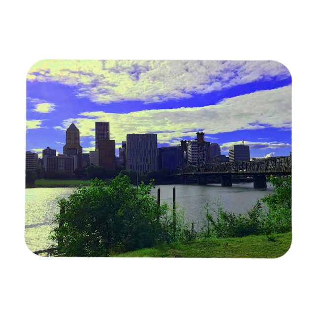 Portland, Oregon Skyline #2 Magnet  (Horizontal)