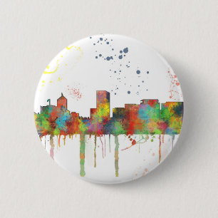 PORTLAND OREGON SKYLINE 6 CM ROUND BADGE