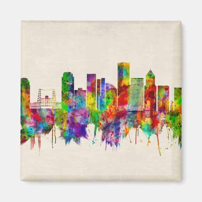 Portland Oregon Skyline Magnet (Front)