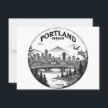 Portland Oregon Skyline Postcard<br><div class="desc">Capture the spirit of the Pacific Northwest with this retro Portland, Oregon skyline design! Featuring bold architecture, forest silhouettes, and a vibrant sunset backdrop, this vintage-inspired artwork perfectly blends city life with nature. Ideal for Portland lovers, travelers, and skyline art collectors, this design brings nostalgic charm to shirts, mugs, prints,...</div>