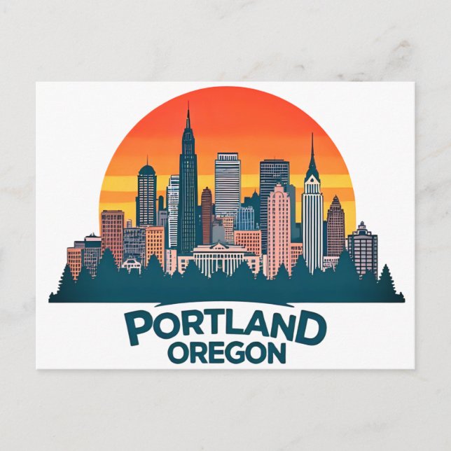 Portland Oregon Skyline Postcard (Front)