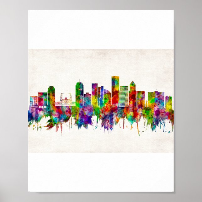 Portland Oregon Skyline Poster (Front)