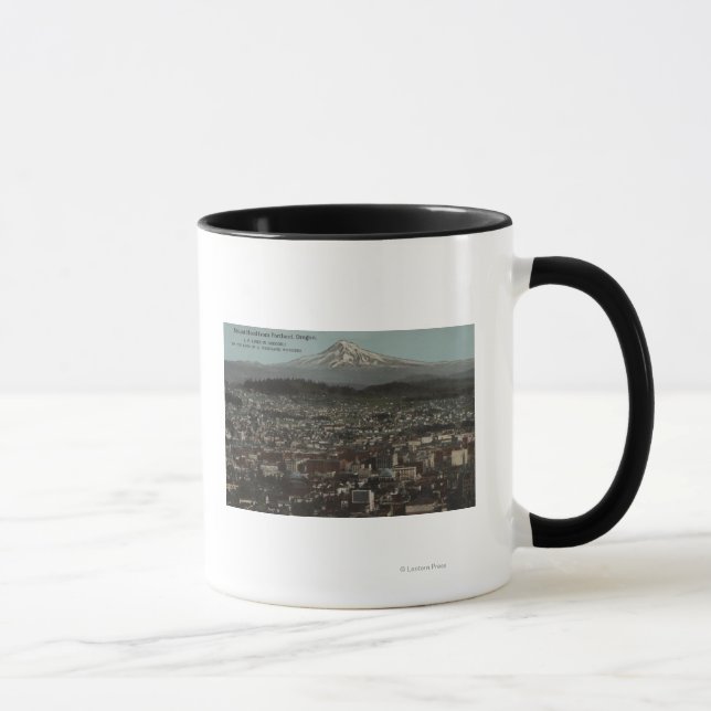 Portland, Oregon - View of Downtown with Mt Mug (Right)