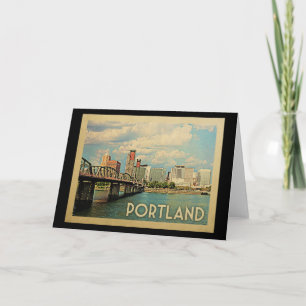 Portland Oregon Vintage Travel Card