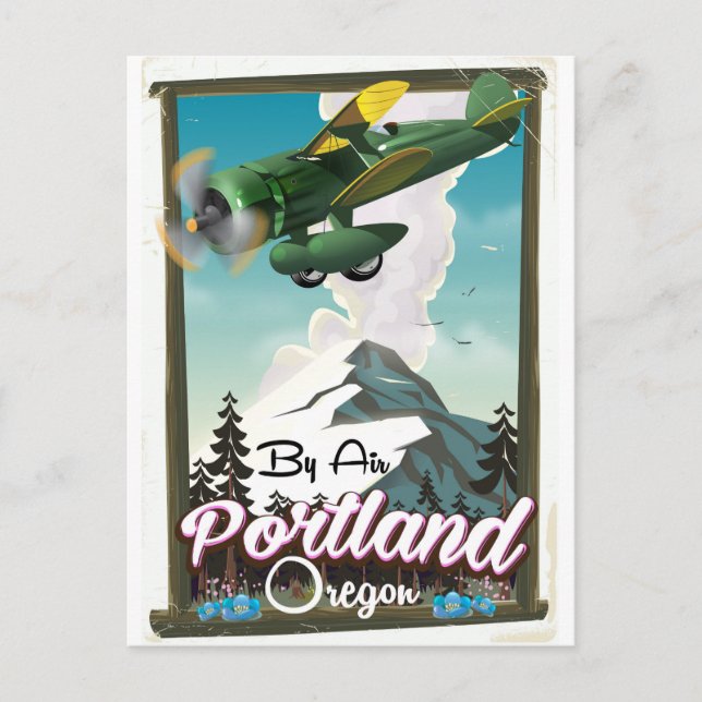 Portland, Oregon vintage travel poster Postcard (Front)