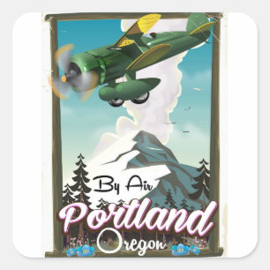 Portland, Oregon vintage travel poster Square Sticker