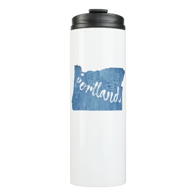 Portland, Oregon Wood Grain Thermal Tumbler (Front)