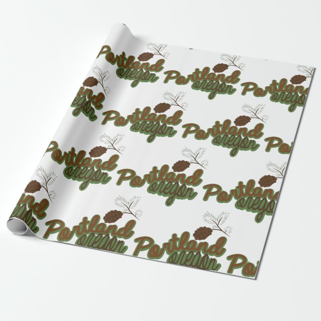 Portland Oregon Wrapping Paper (Unrolled)