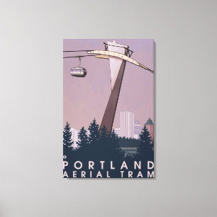 Portland, OregonAerial Tram Scene Canvas Print