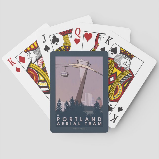 Portland, OregonAerial Tram Scene Playing Cards (Back)