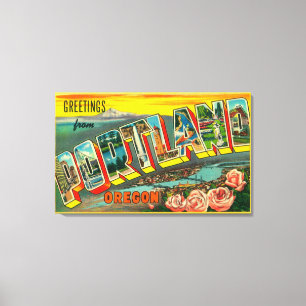 Portland, OregonLarge Letter Scenes Canvas Print