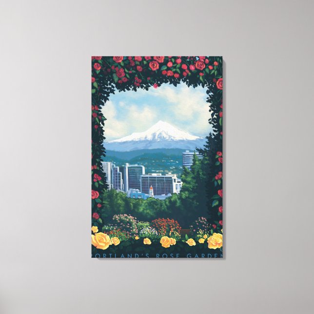 Portland, OregonRose Garden Scene Canvas Print (Front)