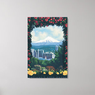 Portland, OregonRose Garden Scene Canvas Print