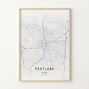 Portland Print Oregon Wallart Poster Map Gift