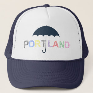 Portland Rain Weather Navy Baseball Cap Hat