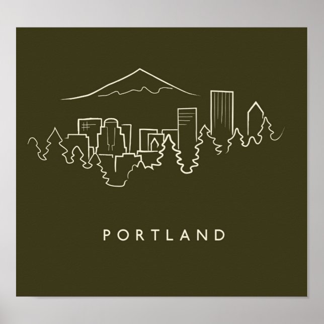 Portland Skyline Poster (Front)