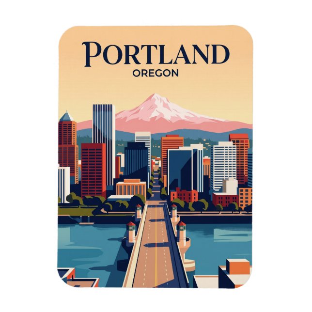 Portland Skyline USA Magnet (Vertical)