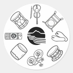 Portland Taiko Line Art Sticker Sheet