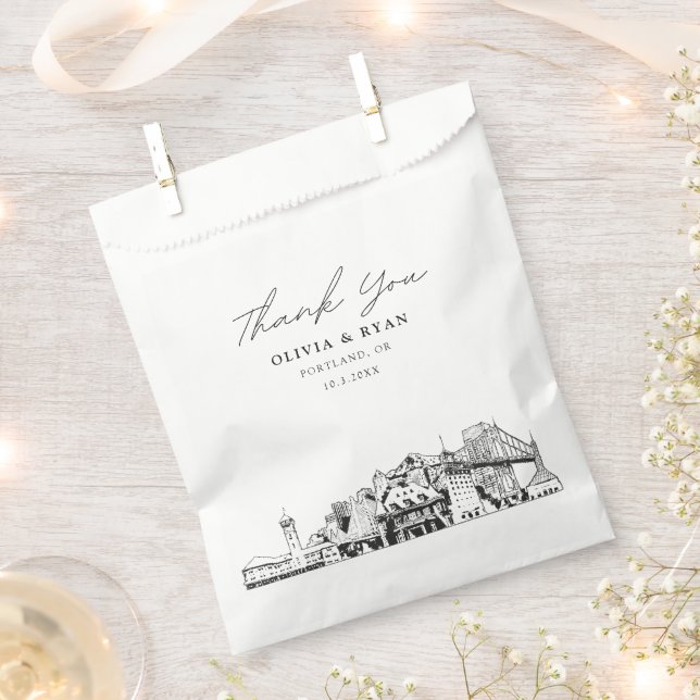 Portland Wedding Personalised Favour Bag  (Clipped)