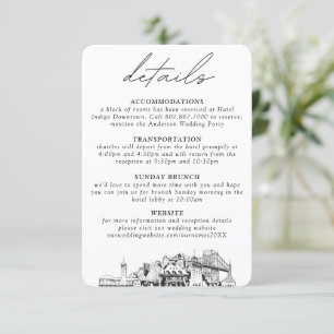 Portland Wedding Small Vertical Details Enclosure Card