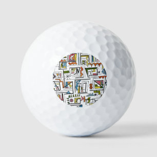 Portland-Whimsical Modern Geometric Art Golf Balls