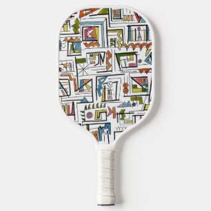 Portland-Whimsical Modern Geometric Art Pickleball Paddle