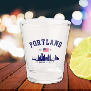 Portland's Urban Silhouette Shot Glass