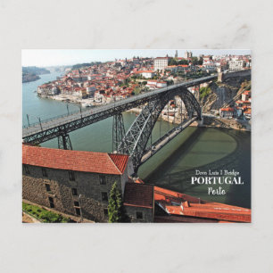 Porto bridge over Douro River, Portugal Postcard