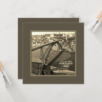 Porto bridge over Douro River, Portugal, sepia