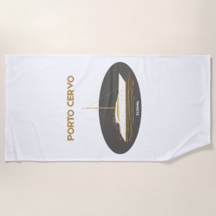 Porto Cervo Sardinia Elegant Yacht Beach Towel