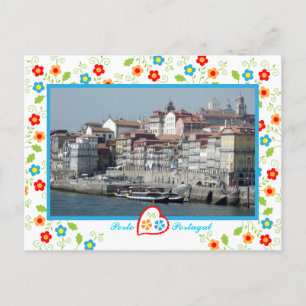 Porto city view across Douro River , Portugal Postcard