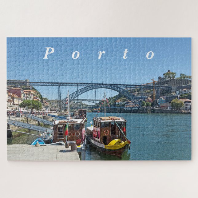 Porto. Douro River and Dom Luis I Bridge. Jigsaw Puzzle (Horizontal)