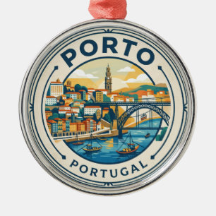 Porto Portugal Metal Tree Decoration