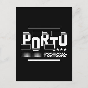 Porto Portugal Modern Typography Travel Design Postcard